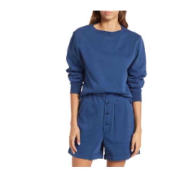 Alex Mill Lakeside Boatneck Sweatshirt Blue Small Medium NEW - Picture 1 of 10